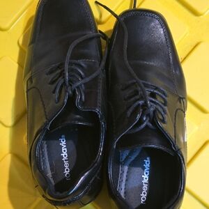 Robert David Black Leather Oxfords